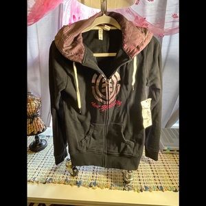 Element black zip up hoodie